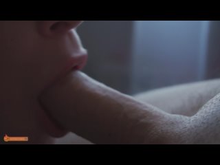 romantic blowjob closeup with cum in mouth